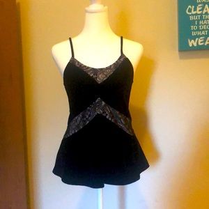 Lace and velvet babydoll camisole
